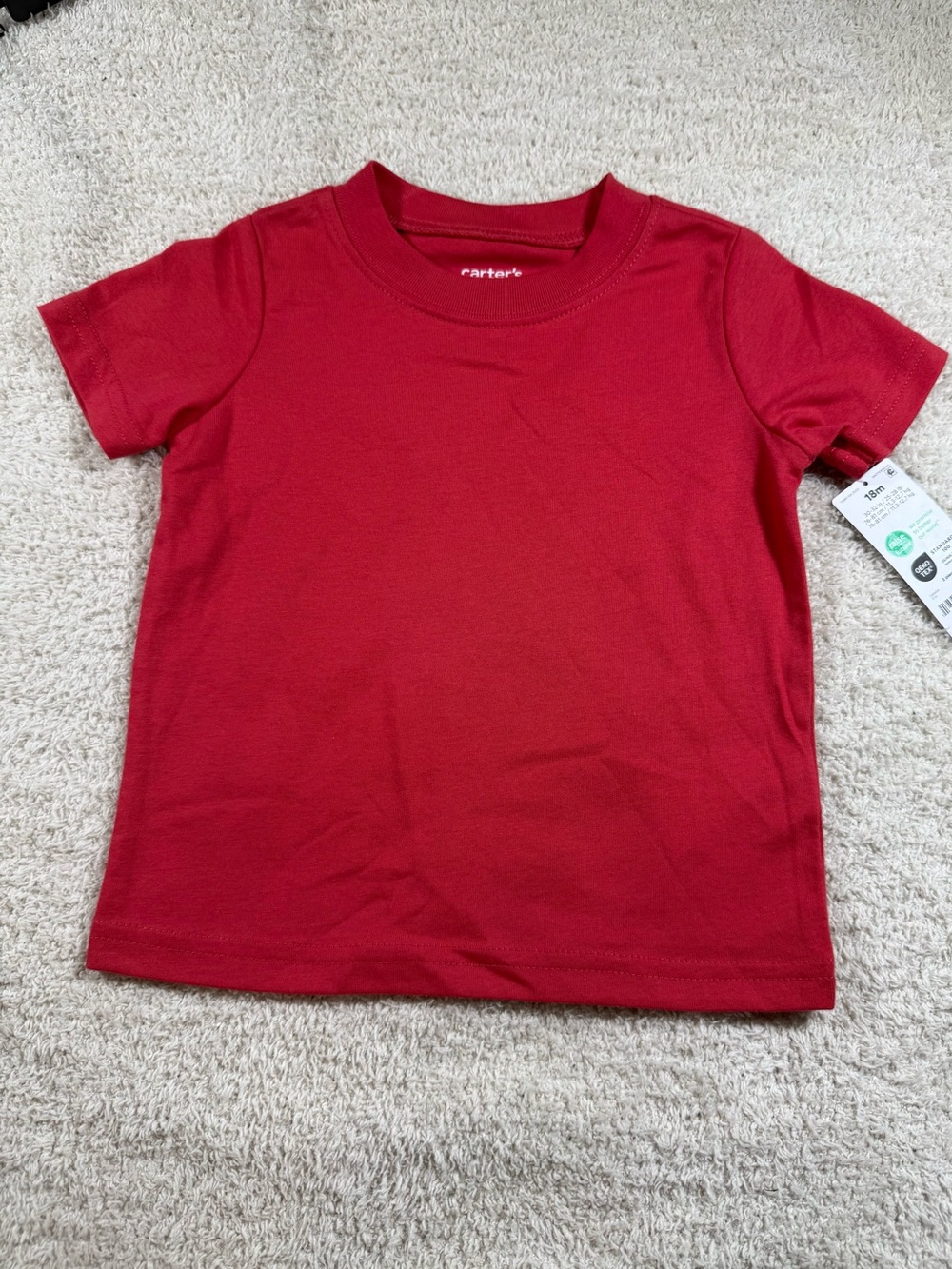 Carter’s Child of Mine Baby Red T Shirt 18M Short Sleeve NWT Cotton Blend